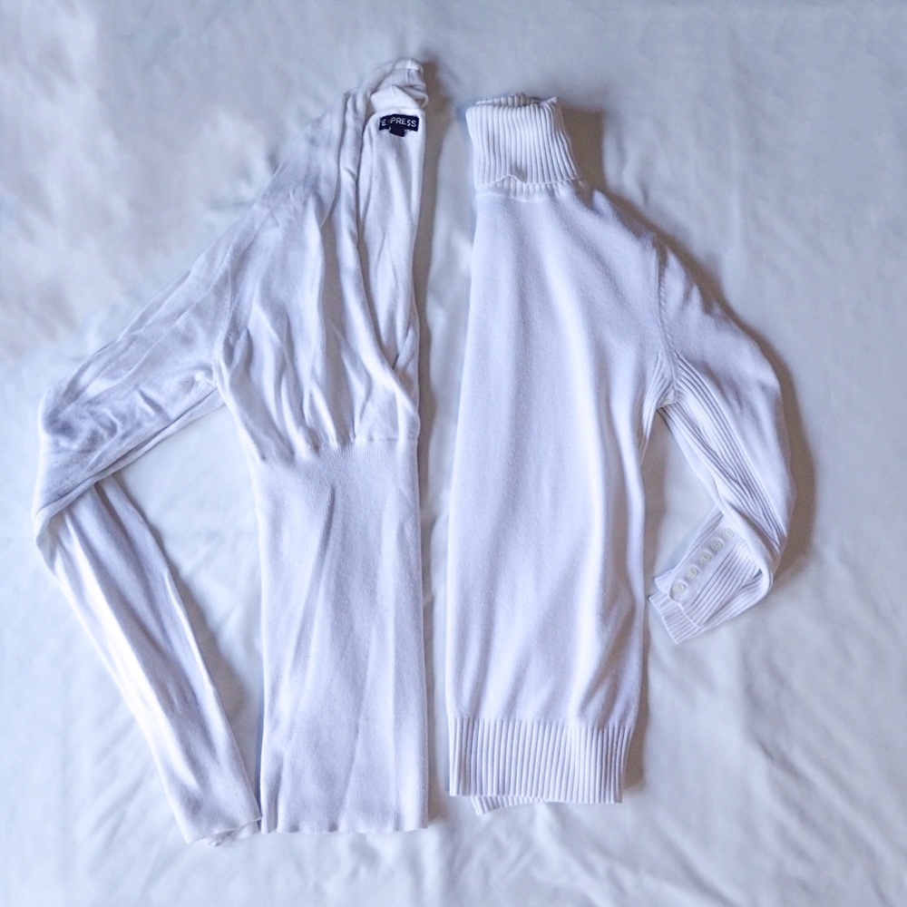 Express Beige Turtleneck Quarter Sleeve Size XS